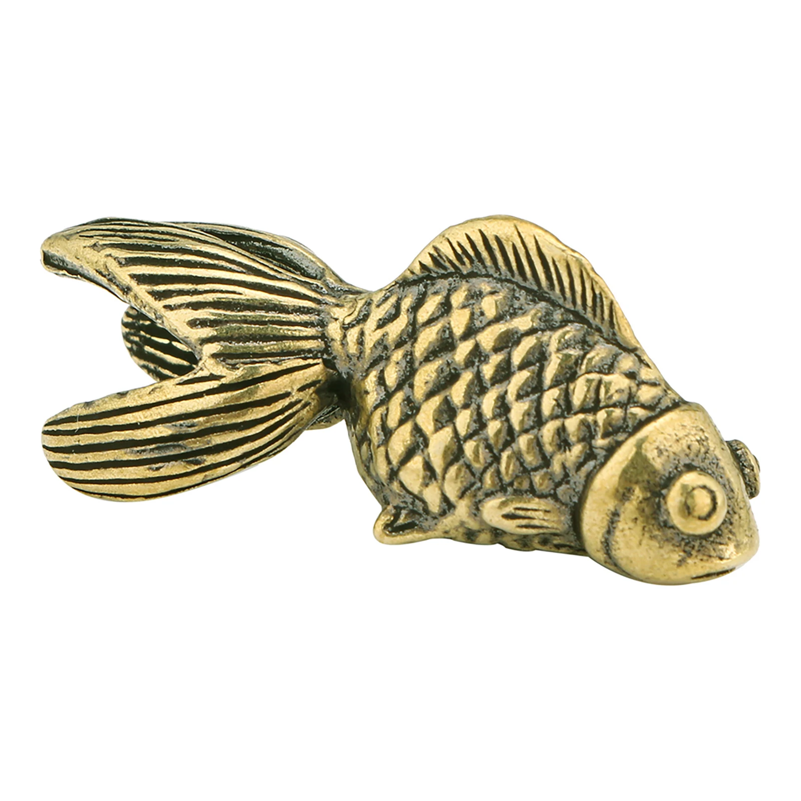 

Antique Bronze Ornament Chinese Mythical Animal Koi Statue Copper Figures Miniatures Pure Brass Carp Paperweight Collection