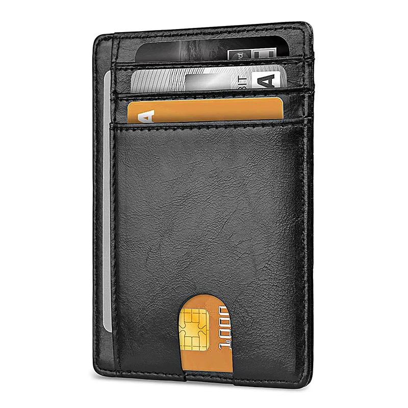 Slim RFID Cardholder Blocking PU Leather Wallet Credit ID Card Holder Purse Money Case for Men Women