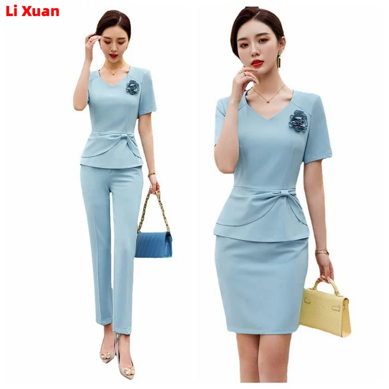 Quality Summer Thin Style Womens Pencil Skirt Blazer Sets Outfits Korean Female Formal Business Office Ladies Work Jacket Suit