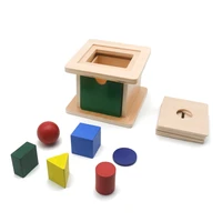 montessori object permanence box sensorial material shape imbucare box juguetes montessori educational wooden toys f0964h