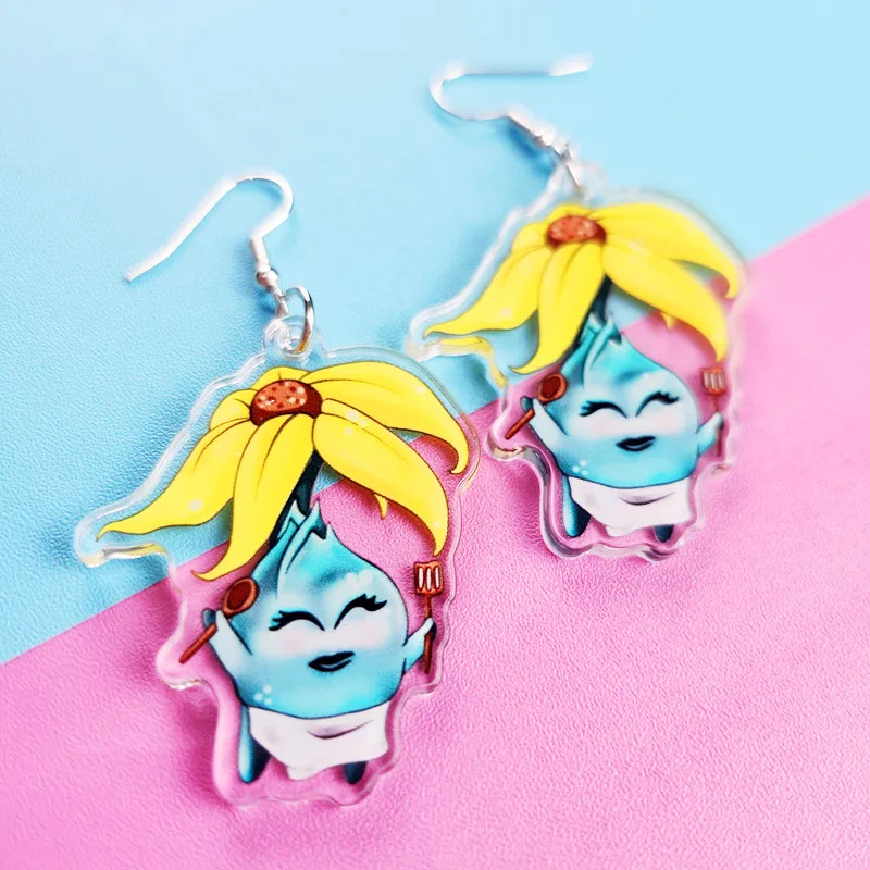 

New Cute Baby Daisy Fairy Acrylic Earrings Novelty, Fun and Creative Weight Loss Jewelry Suitable for Women As Gift