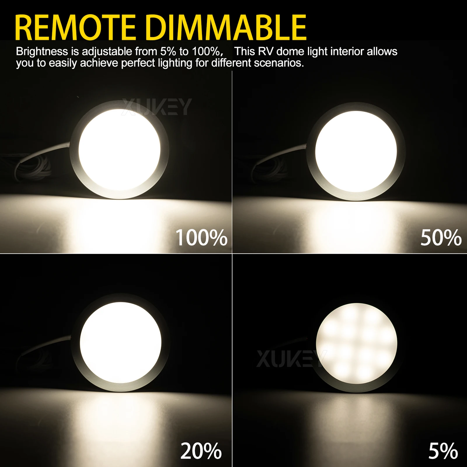 6x круглых 60 мм 2 4 дюйма внутреннее освещение для автофургона белого цвета 4000 К с