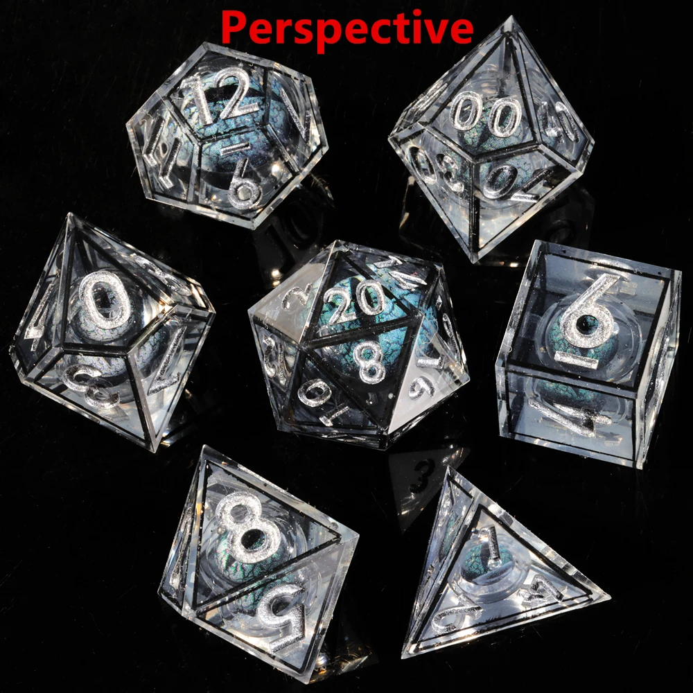 Мини-планета Черный Глаз Дракона набор костей из полимерной смолы цвет черный с