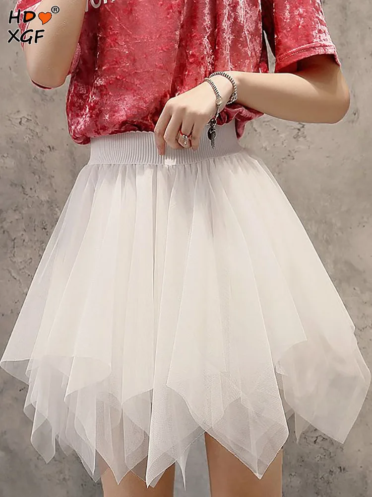 

Корейская эластичная трапециевидная плиссированная юбка с завышенной талией, 2 юбки, летняя Милая женская юбка для отдыха