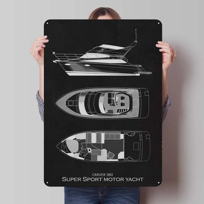 Carver 380 Супер спортивный мотоцикл металлический постер уличные декорации Ретро