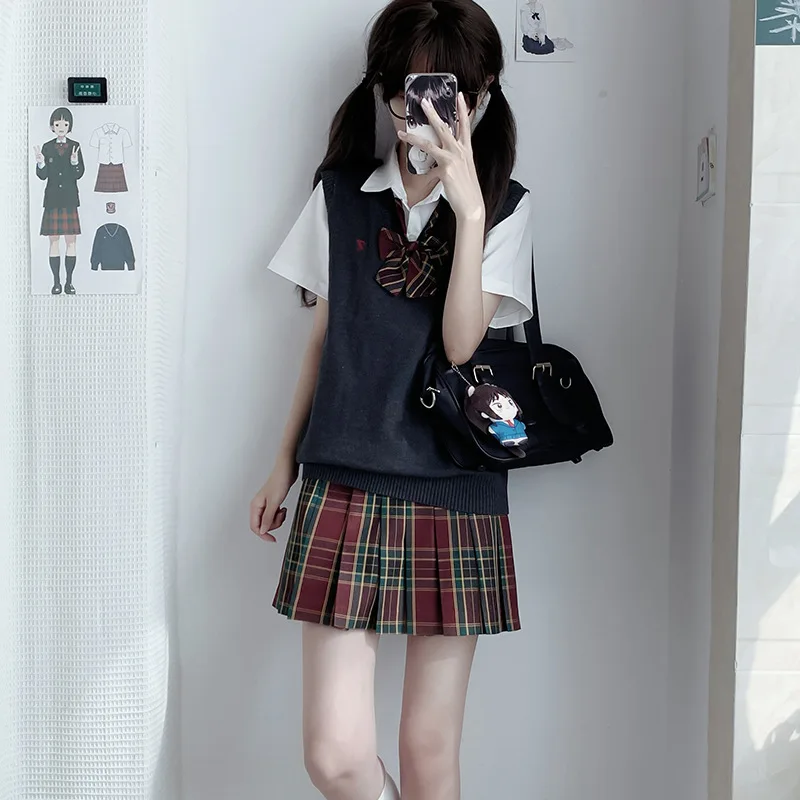 Натуральный японский и корейский свитер с v-образным вырезом жилет JK униформа в