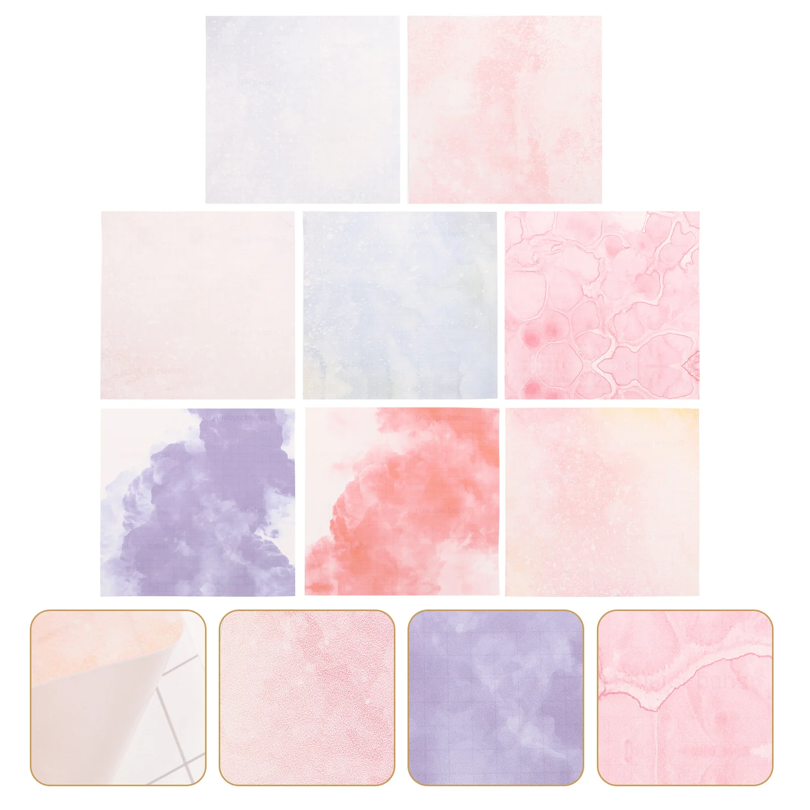 

8pcs Infusible Transfer Ink Film Watercolor Ink Heat Transfer Paper Iron On Shirt Paper Sublimation Transfer Sheets