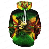 mens hoodie cartoon animal print streetwear casual hooded long sleeve tops oversized clothing outdoor male cool coat with hat