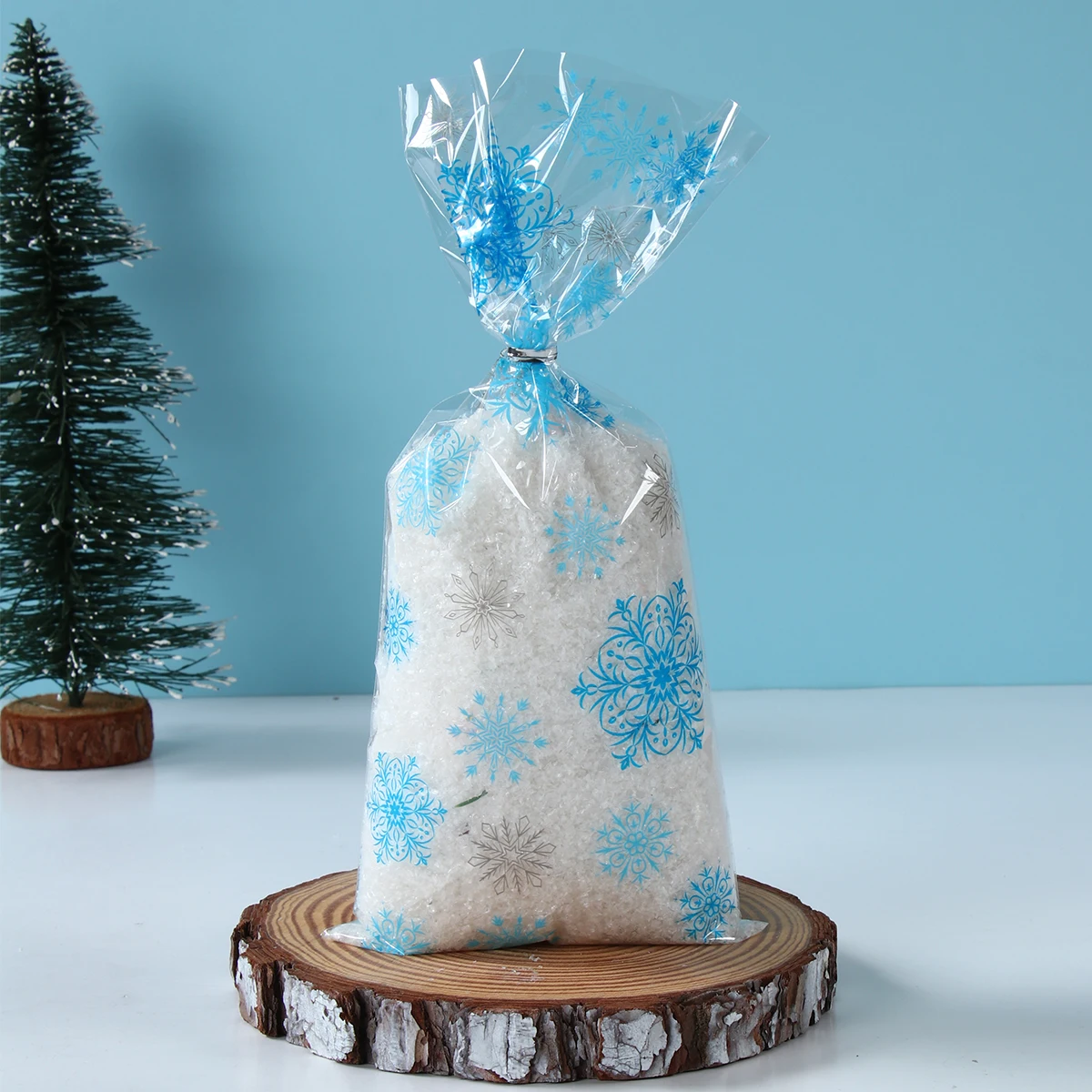 Рождественская Снежинка прозрачная сумка для конфет Рождественский мешок
