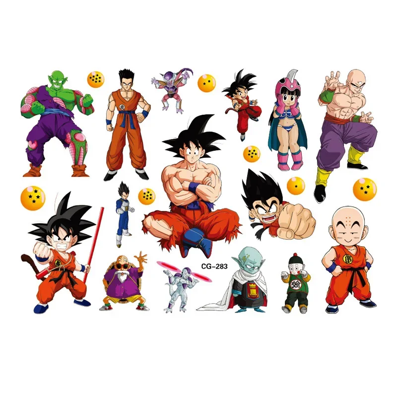 Фото Наклейки Dragon Ball Goku, водостойкие оригинальные аниме-фигурки, кавайные наклейки, принадлежности для дня рождения, украшения, детский подарок №1