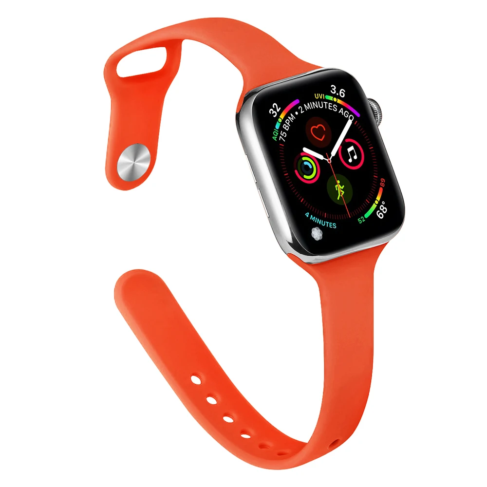 Фото Ремешок силиконовый для Apple Watch 40 мм 44 мм 41 мм 45 мм 38 мм 42 мм, браслет correa для смарт-часов iWatch Series 7 6 SE 5 4 3 2 №2