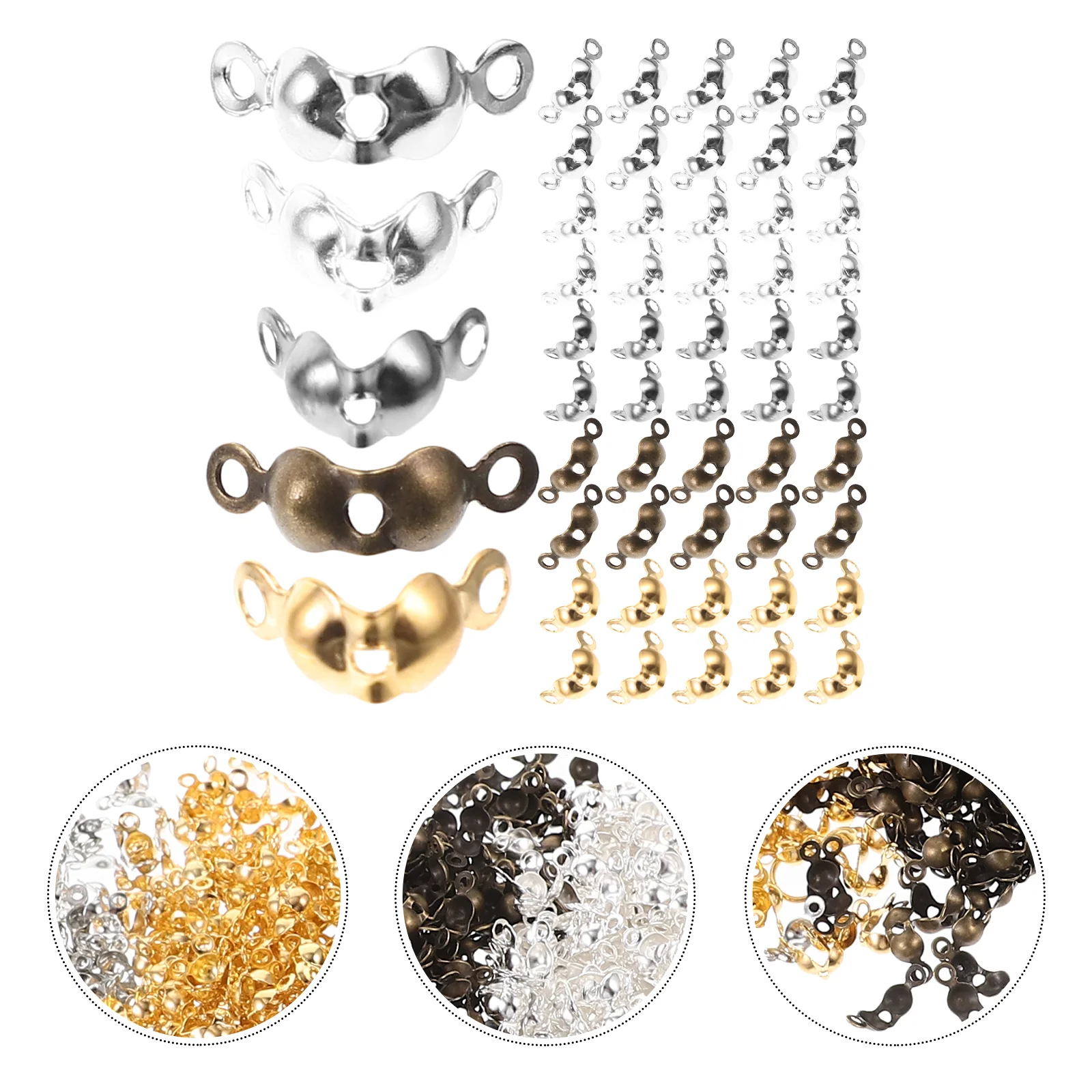 

1000 Pcs Cheistmas Gifts Jewelry Buckle Necklace Knot Covers Making Metal Clasp