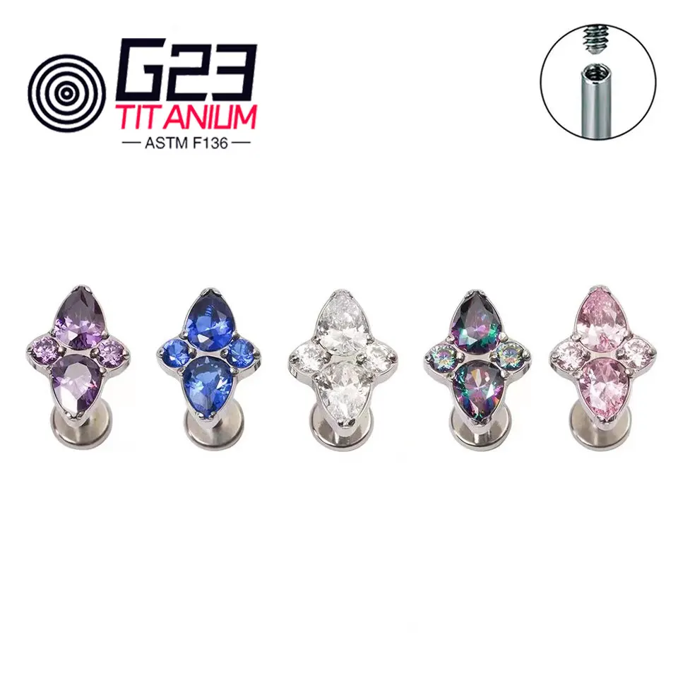 

Пирсинг G23 из стерлингового серебра и титана ASTM F136, 16 г