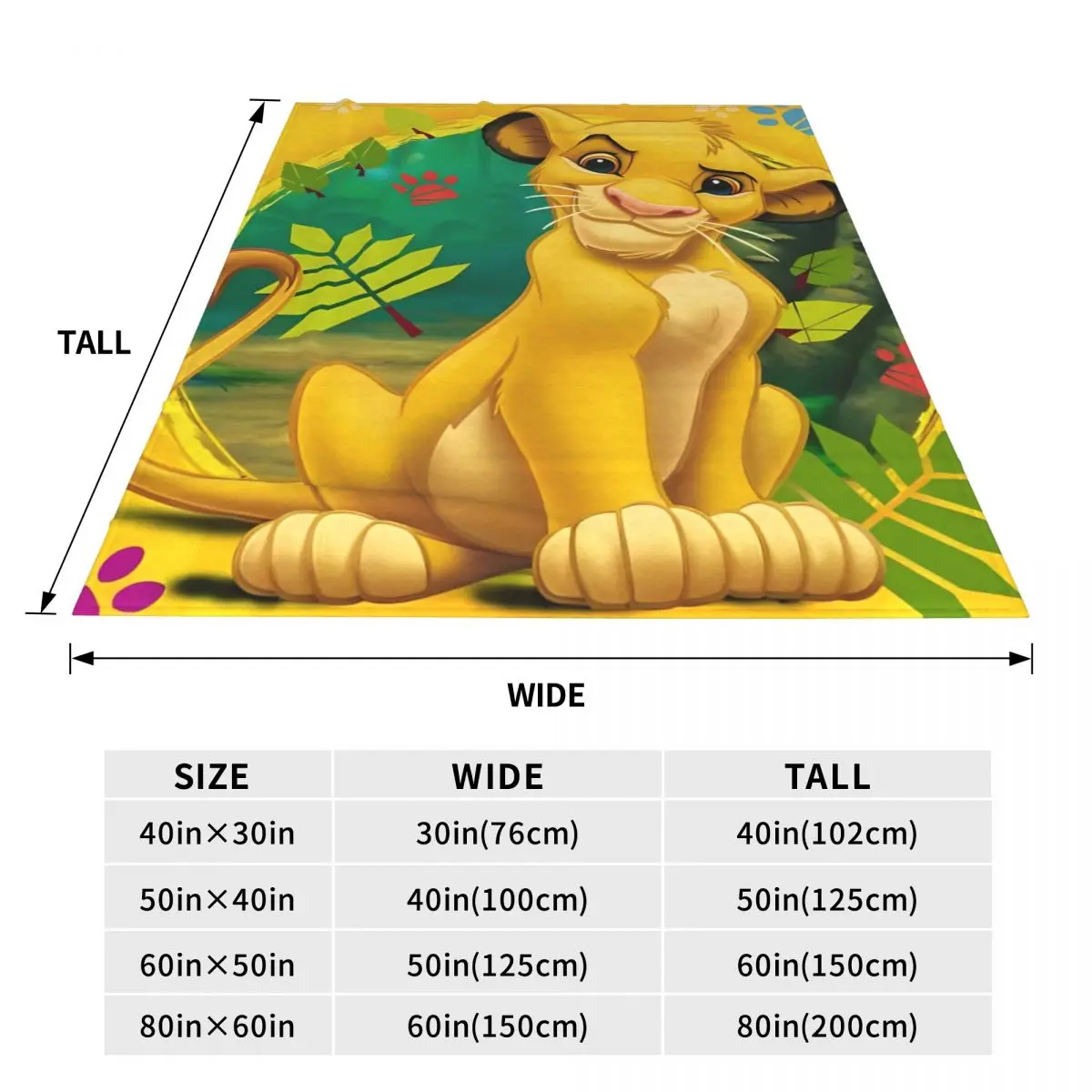 Симба Король Лев теплое мягкое одеяло американский анимированный фильм пикник