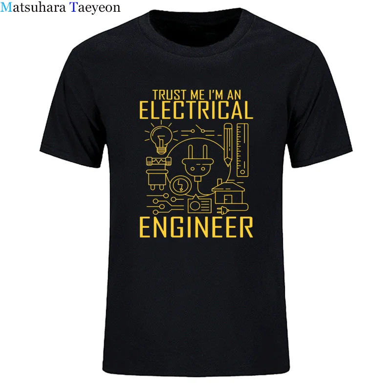 

New Fashion 100% Cotton T-shirt Tops T Shirt Men Trust Me I Am an Engineer Geek Quote Tees High Street Black White Tshirt Funny