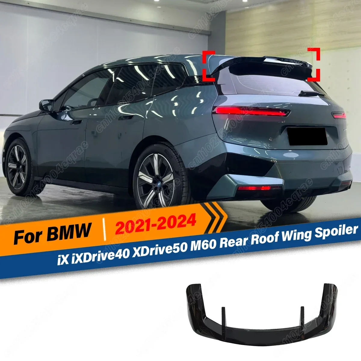 Фото Для BMW IX IXDrive40 XDrive50 M60 2021 2022 2023 2024: задние спойлеры на крышу, накладки на багажник, фиксированные крылья, аксессуары, обвес №1