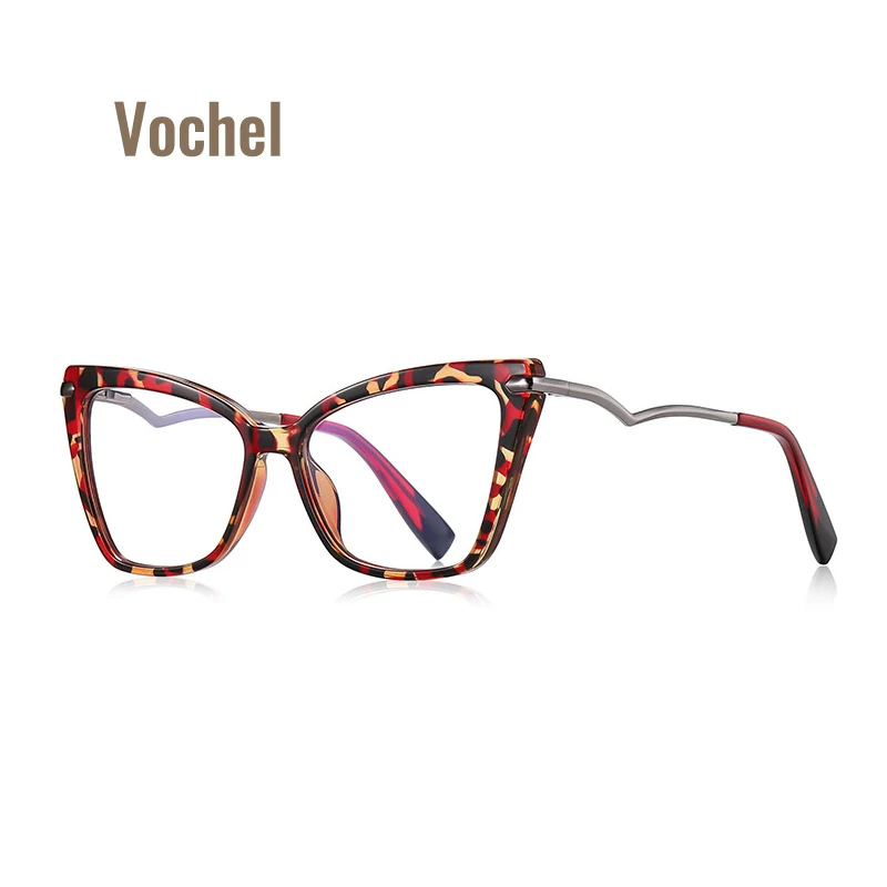 

Модные очки Vochel с защитой от синего света для женщин, классическая женская модель UV400, прозрачные линзы 2106