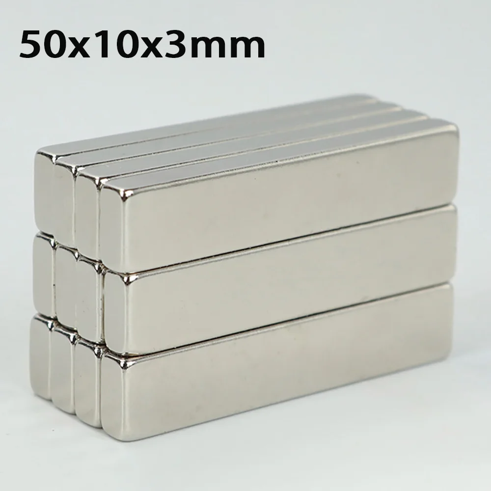 1/5/10/20 шт. сверхмощные магниты 50x10x3 мм квадратный Неодимовый магнитный блок