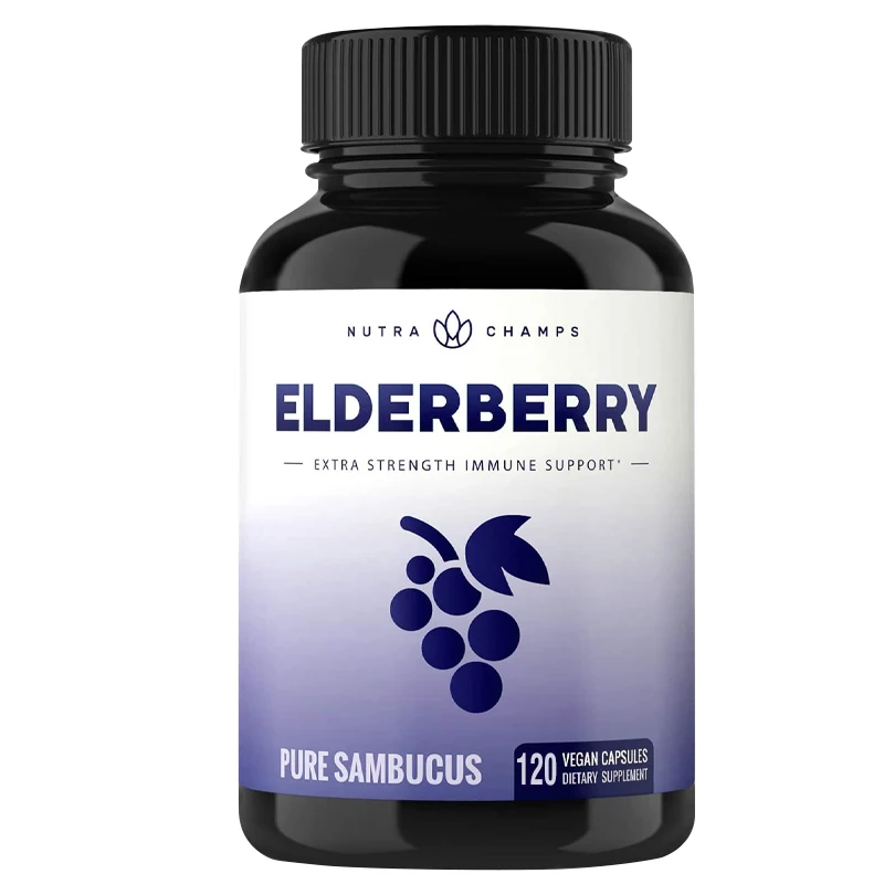

Black Elderberry Capsules, Antioxidant Vitamins Sustained Immunity Boost, Excellent Supplement To Boost Your Immune System