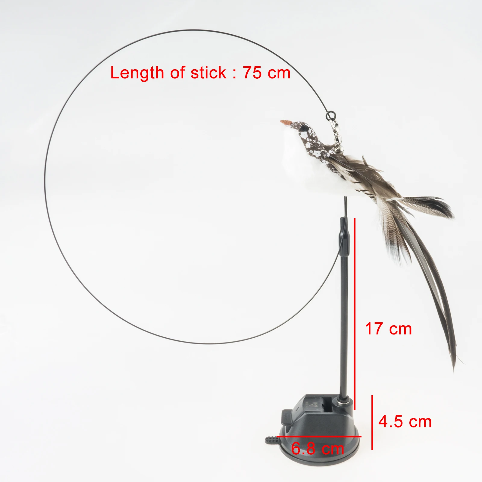 Handfree Bird/Feather Cat Wand with Bell Powerful Suction Cup Interactive Toys for Cats Kitten Hunting Exercise Pet Products images - 6