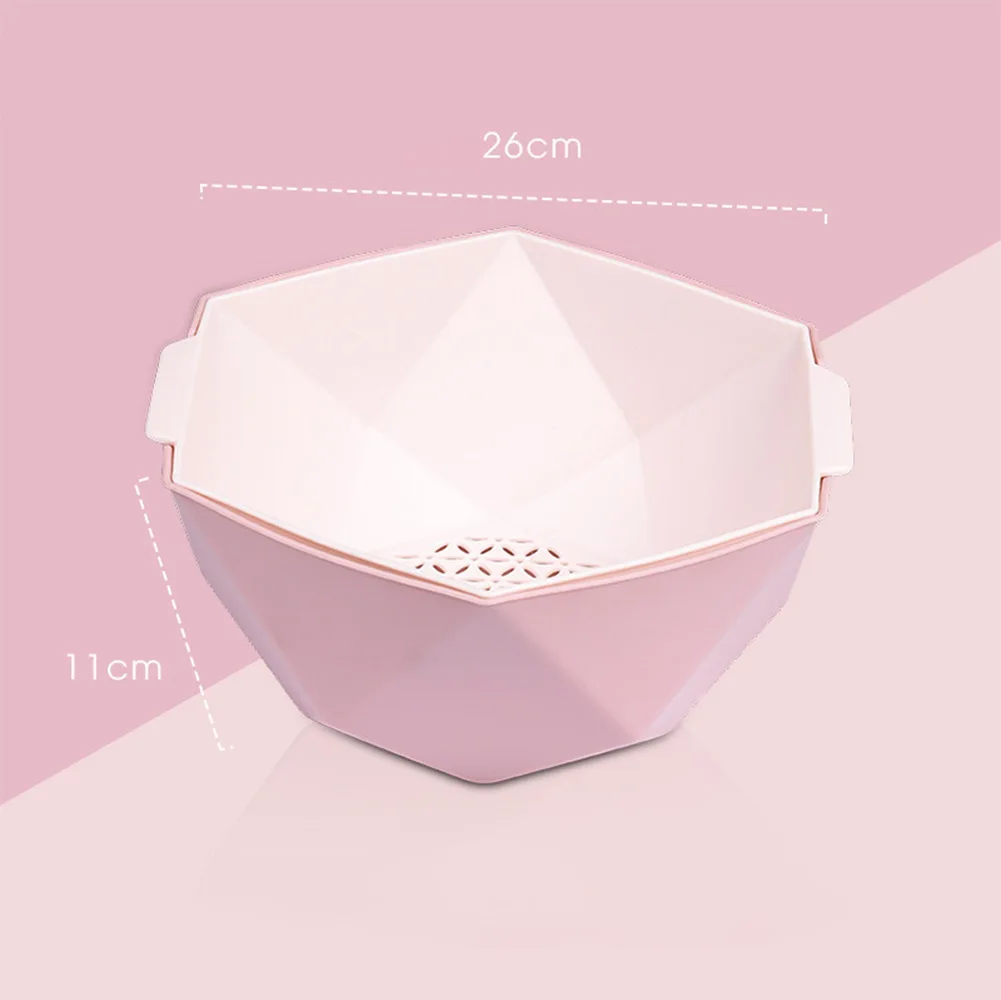 

Storage Drain Basket Convenient Double Drain Water Fruit Handle Design Household Kitchen Kitchen Tool Vegetable