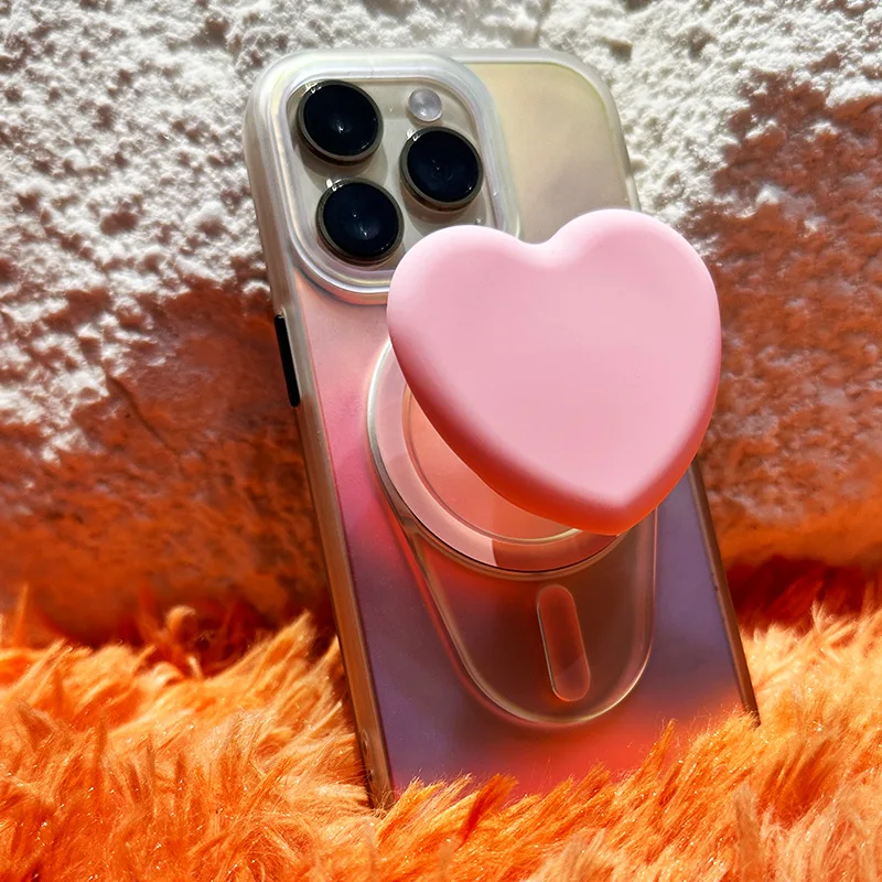 Ins корейский силиконовый магнитный держатель в форме сердца для телефона iPhone 12 13