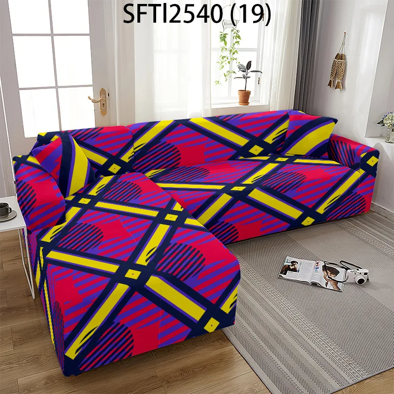 

Geometric design stretch sofa cover all-inclusive couches for living room non-slip dustproof cover home sectional sofa protector