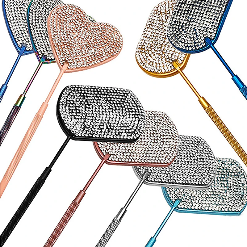 

Portable Heart Shape Lash Extension Mirror Eyelash Extension Grafting Tools Stainless Steel Magnifying Beauty Long Handle Mirror