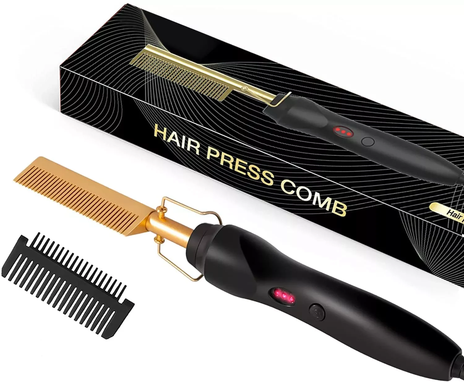

NEW2023 Hot Comb Hair Straightener 2 in1 Fast Heating Straightener And Curling Iron Heated Press Comb Flat Irons Styler Corrugat