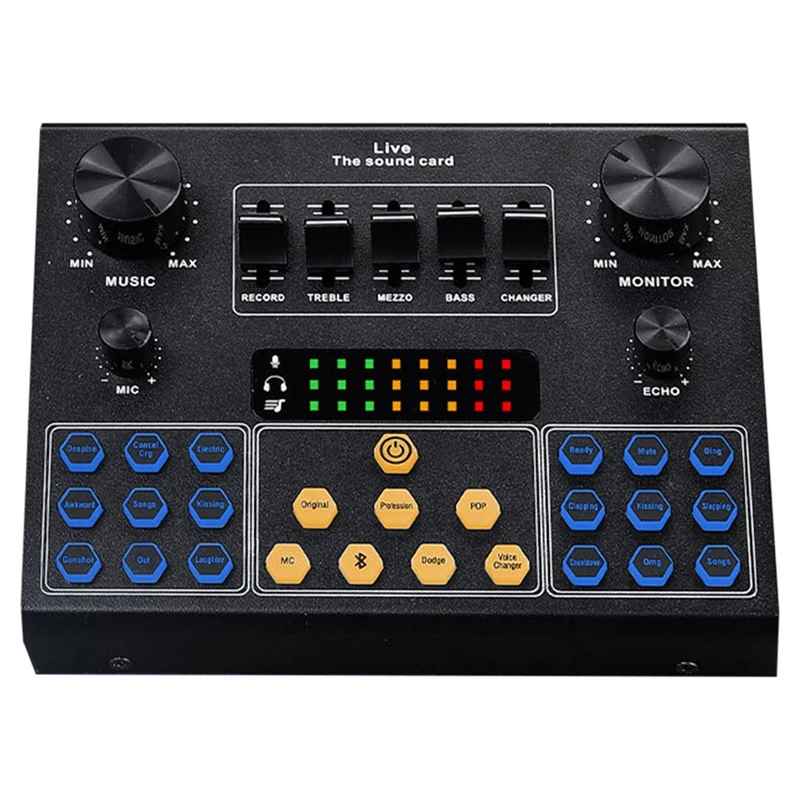 

Live Sound Card V9 Voice Change Audio Mixer Adapter Card with Variety of Special Effects Multiple Balance Adjustments