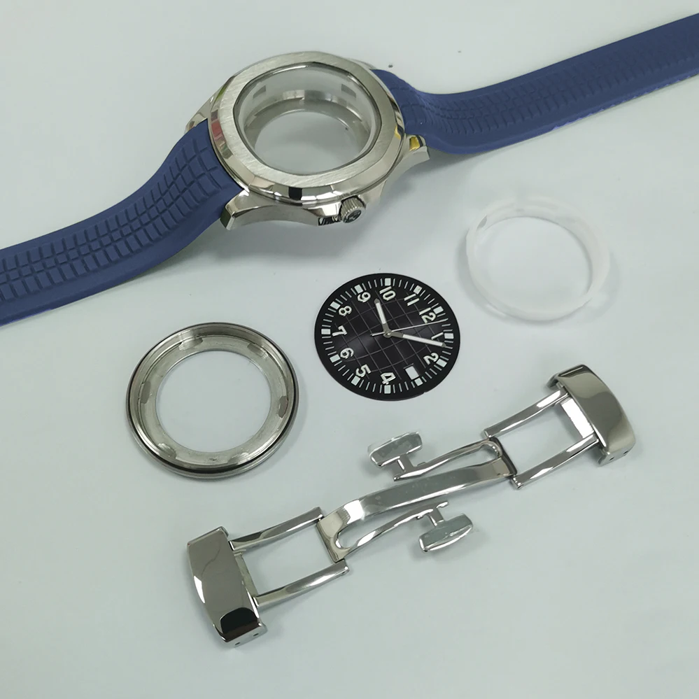 

Watch Case Dila Hands Strap Set FIT NH35 NH36 4R/7S Movement Men's Wristwatch Accessories Set Case Band Sapphire Mirror 41MM