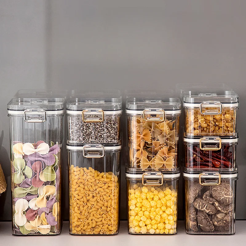 

Food Sealed Jar Kitchen Storage Box Refrigerator Grains Transparent Fresh-Keeping Snack Dried Fruit Storage Jar