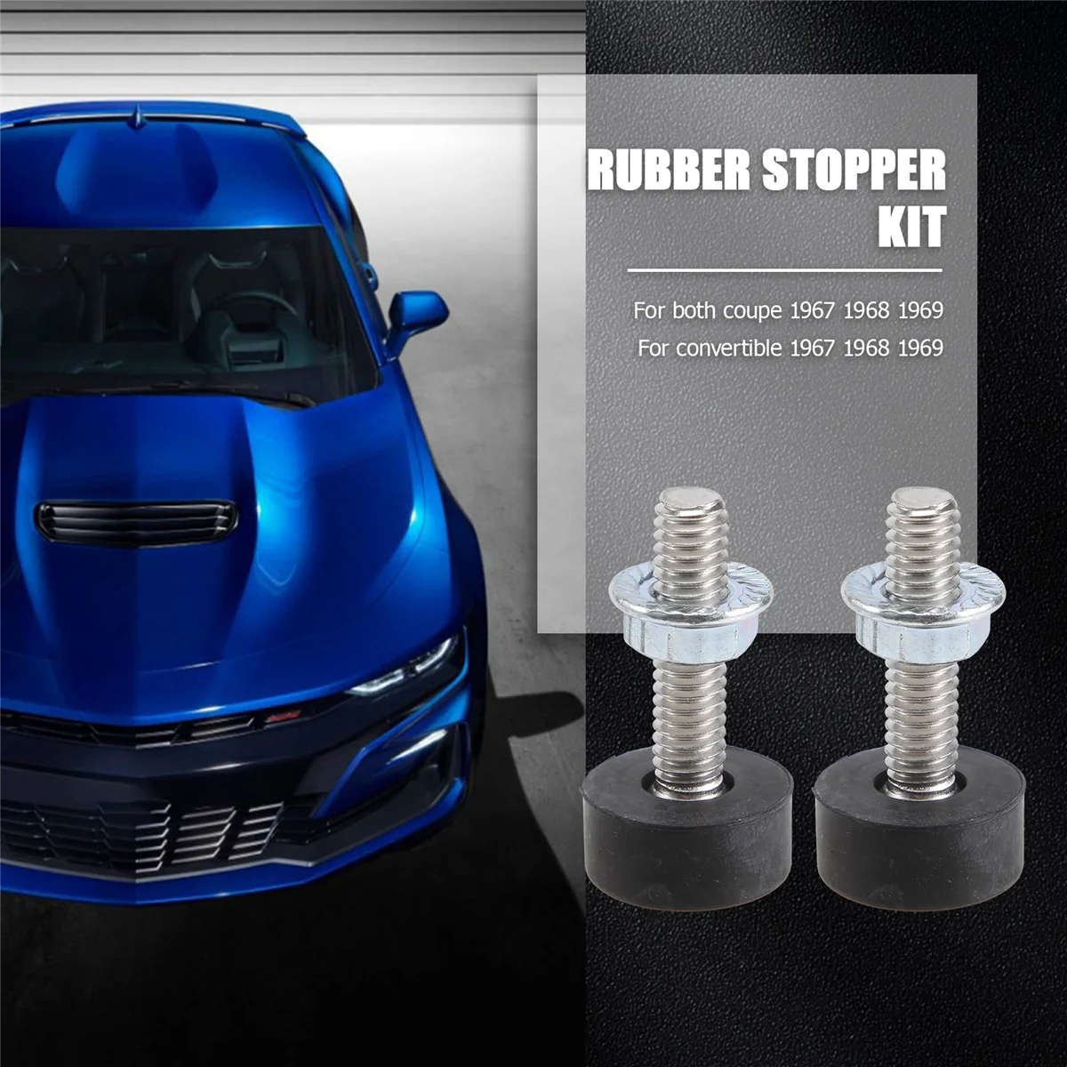 Комплект резиновых ограничителей для бампера + Регуляторы капота Chevrolet Camaro 1967 1968
