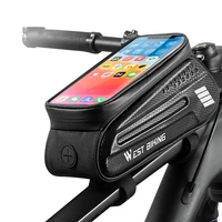 west biking new bike bag frame front top tube cycling bag waterproof 7in phone case touchscreen bag mtb pack bicycle accessories