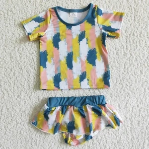 Wholesale Baby Girl Summer Tie Dye Clothes Bikini Swimsuit Kids Ruffe Bathing Suit Swimwear Infant Outfit Toddler Set Clothing