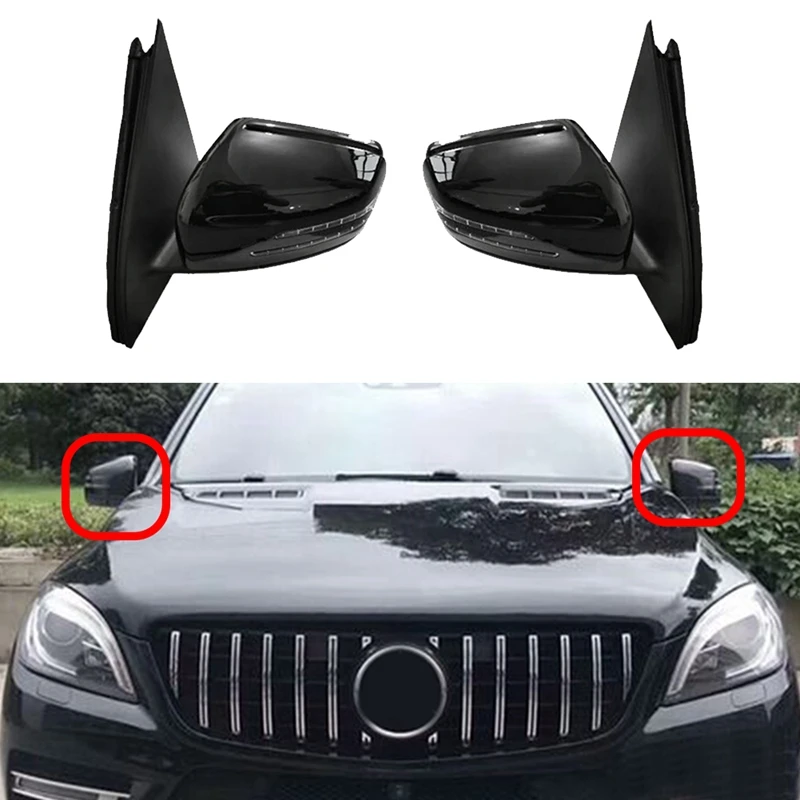 

1Pair Car Side Door Mirror Power Folding Rear View Mirror Assy For Mercedes Benz W166 ML166 ML300 ML350 ML400 2012-2015
