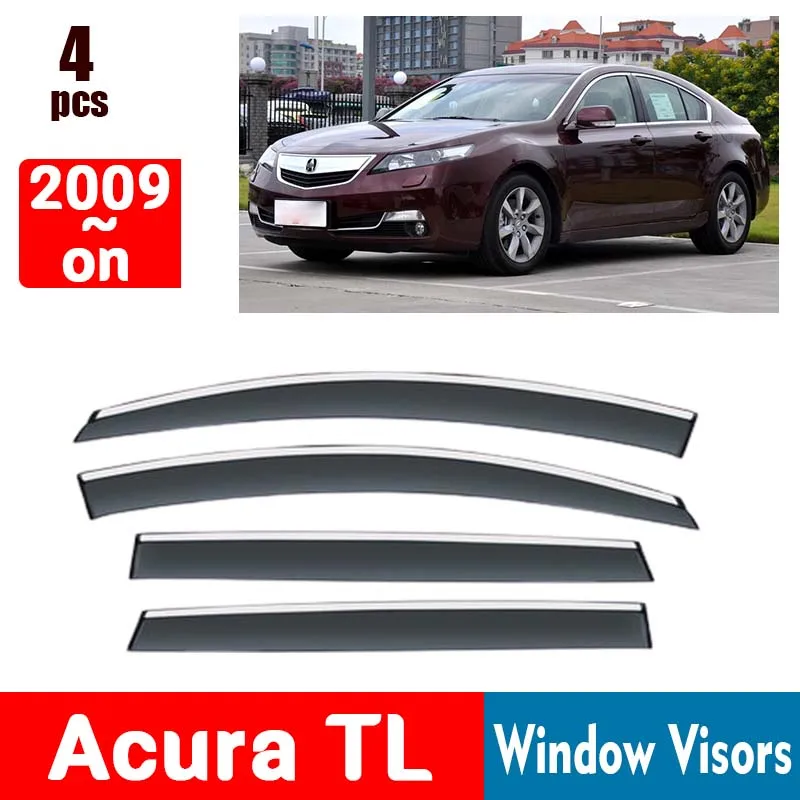 FOR Acura TL 2009-on Window Visors Rain Guard Windows Rain Cover Deflector Awning Shield Vent Guard Shade Cover Trim