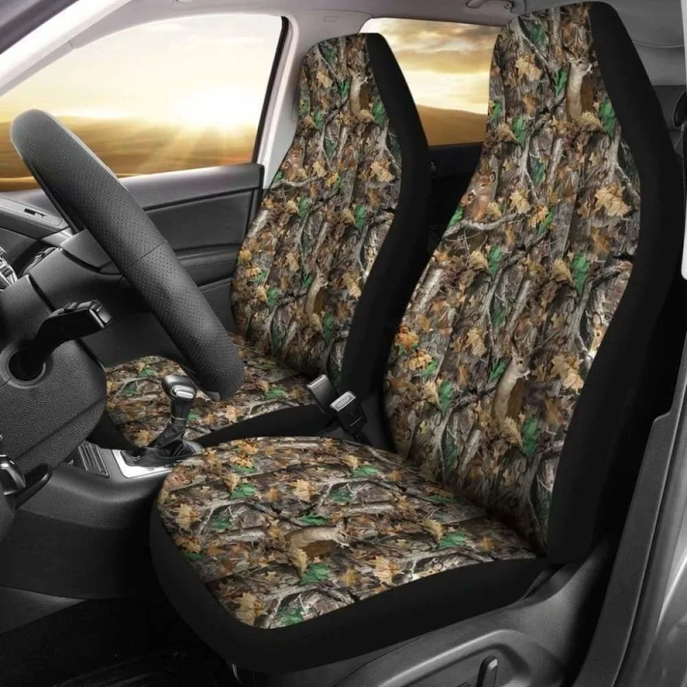 

Camo Car Seat Cover Deer Hunting Awesome ,Pack of 2 Universal Front Seat Protective Cover