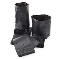 100pcs black thicken plant grow bags degradable pe seeding nursery bags with breathable holes growing pouch for vegetable flower