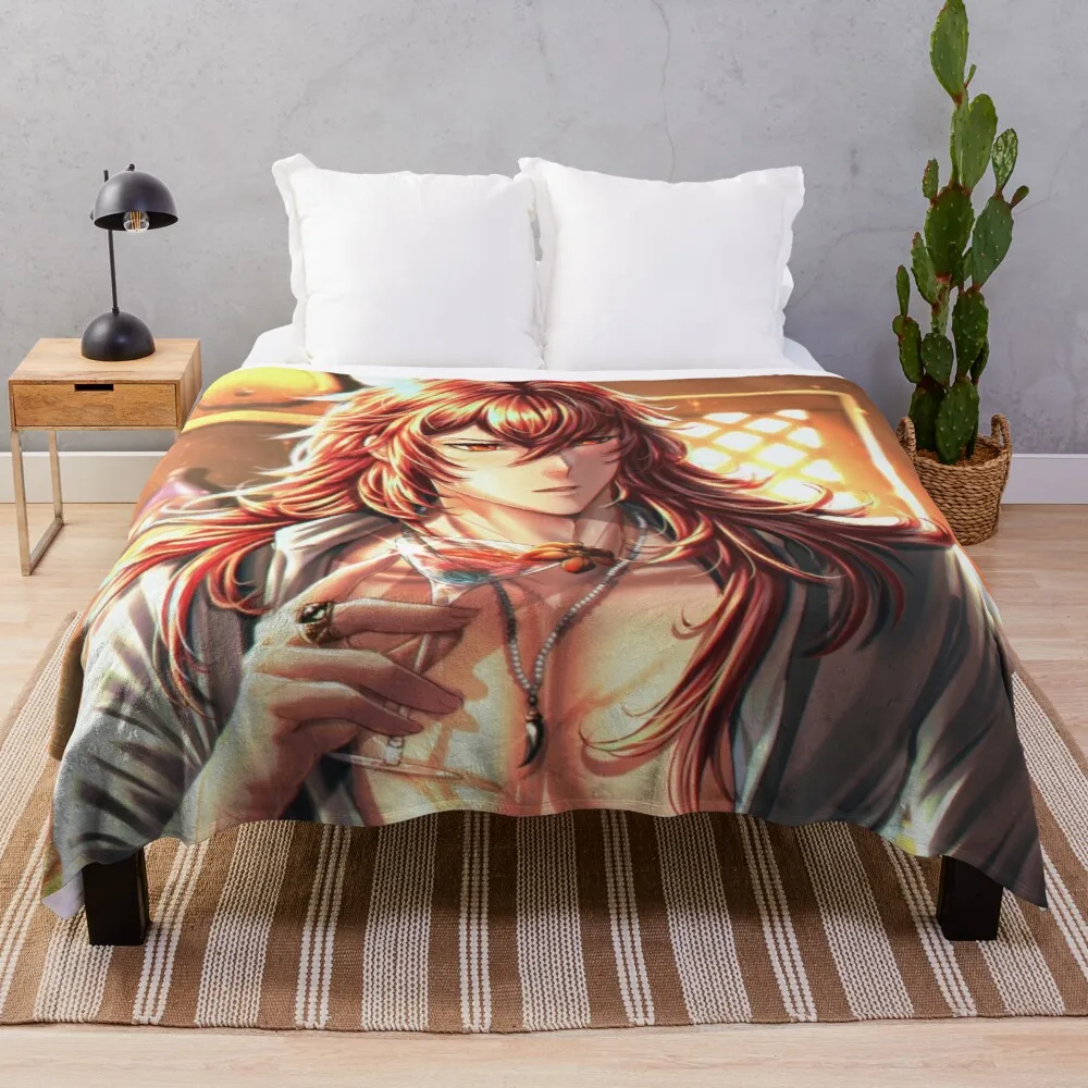 

genshin impact Diluc Throw Blanket Giant Sofa Blanket Decorative Throw Blanket