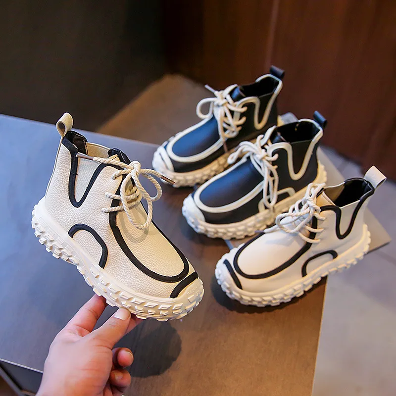 New Leather Boots 2022 New Spring and Autumn Girls' Versatile Soft Fashion Casual Shoes Boys' Fashion Anti Slip Sneakers enlarge