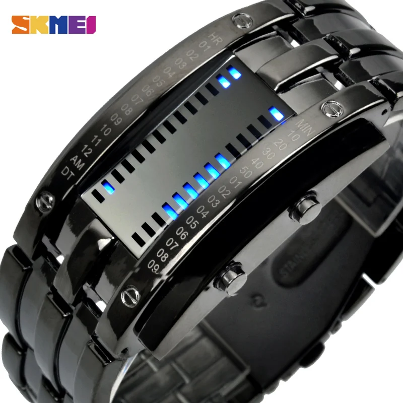 aliexpress.com - SKMEI Fashion Creative Sport Watch Men Stainless Steel Strap LED Display Watches 5Bar Waterproof Digital Watch reloj hombre 0926