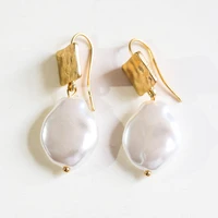 classic women natural pearl crochet earrings fashion jewelry 2020 metal creative earrings jewelry gift earrings wholesale d304