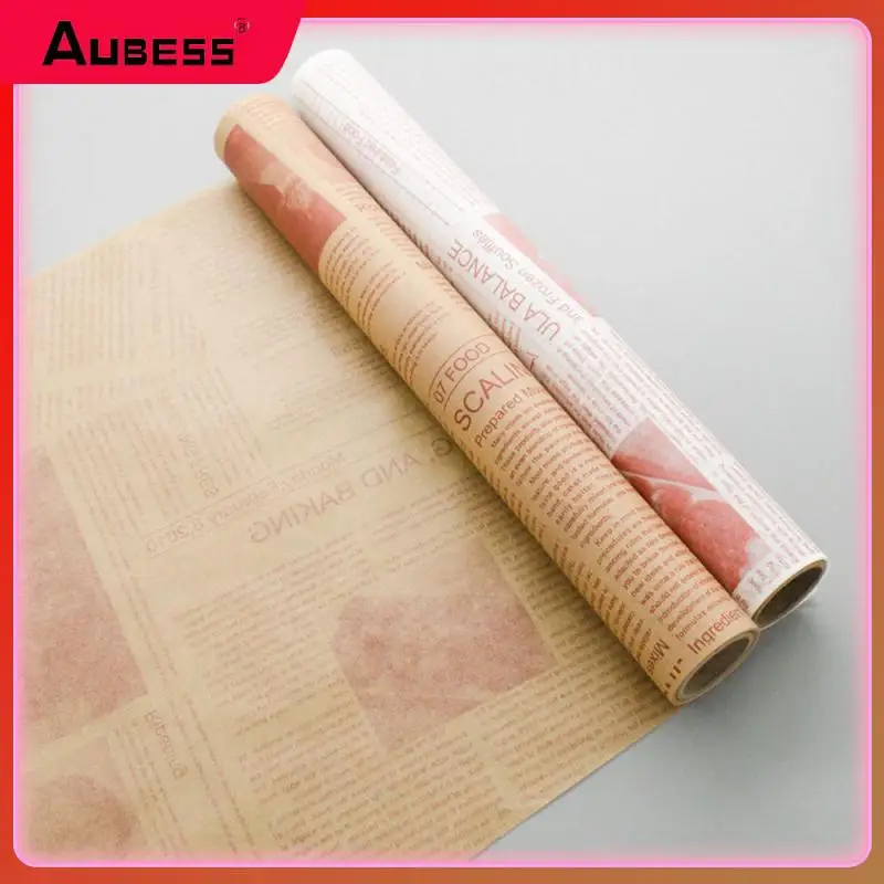 8m Reusable Food Grade Grease Paper For Bread Sandwich Burger Fries Food Wrapper Paper High Quality Fast Food Bread Oilpaper New