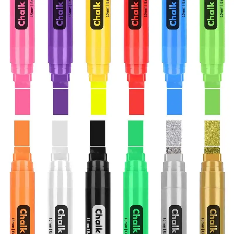 15mm Window Chalk Marker Erasable Liquid Chalk Pen For Chalkboard Signs Blackboard Car Window Bistro Glass