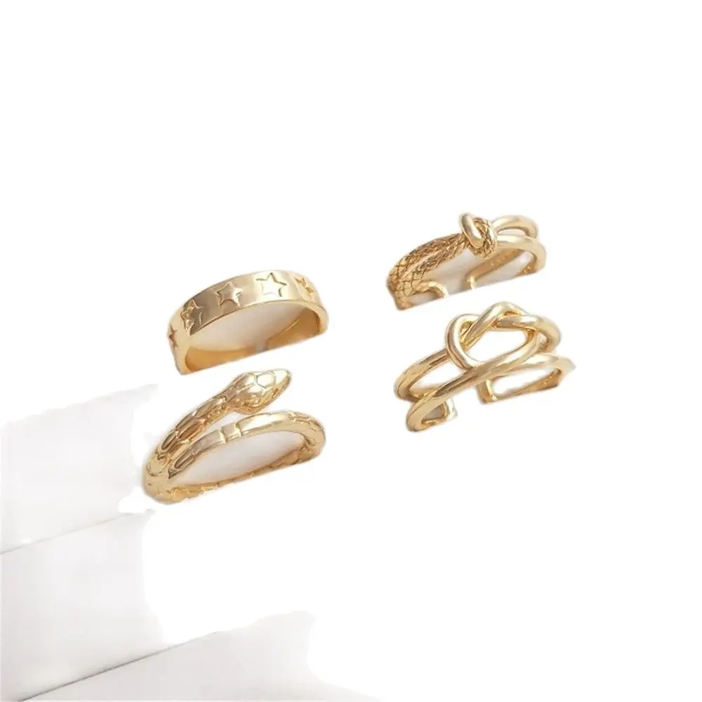 

14K Plating Gold Filled Knot ring snake-like ring five-pointed star ring cold light luxury net red index finger ring