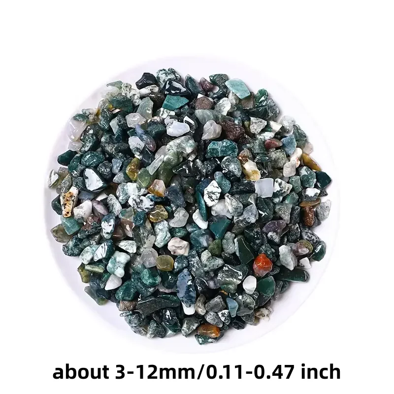 

Натуральные кристаллы мха-агата 3-12 мм