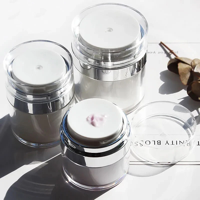 

Empty Airless Pump Jar Refillable Creams Gels Lotions Dispenser Travel Leak Proof Cosmetic Container Vacuum Bottle New