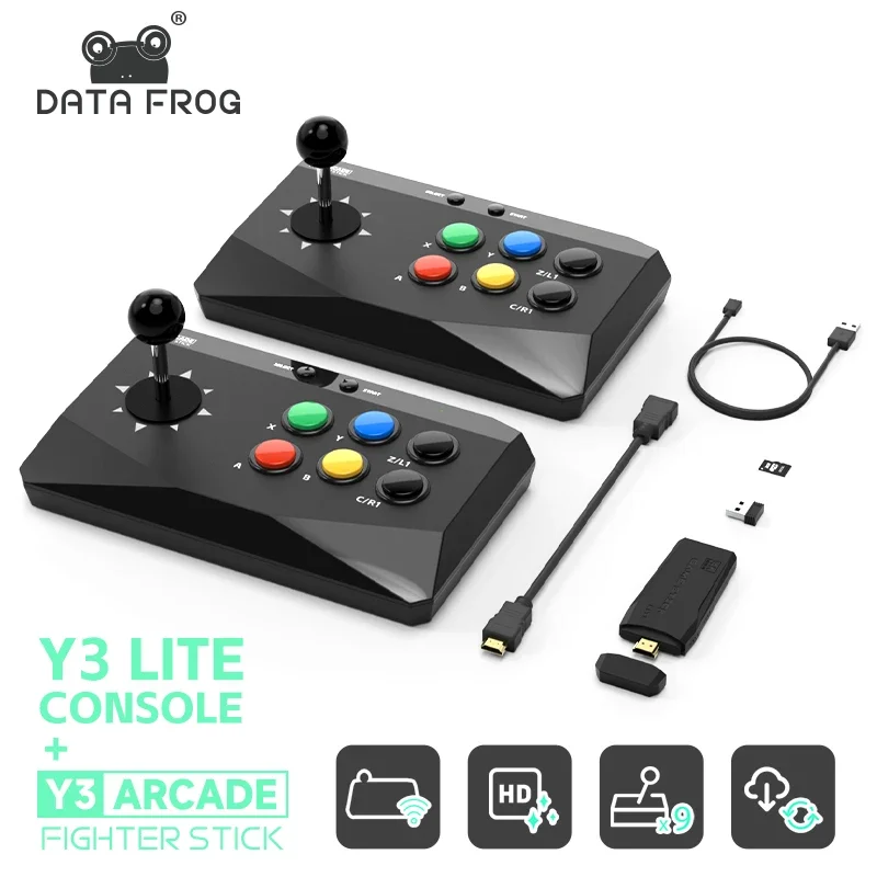 Аркадная Игровая Консоль DATA FROG Y3 4K Со Встроенными Ретро-играми Для PS1/FC/GBA Включает