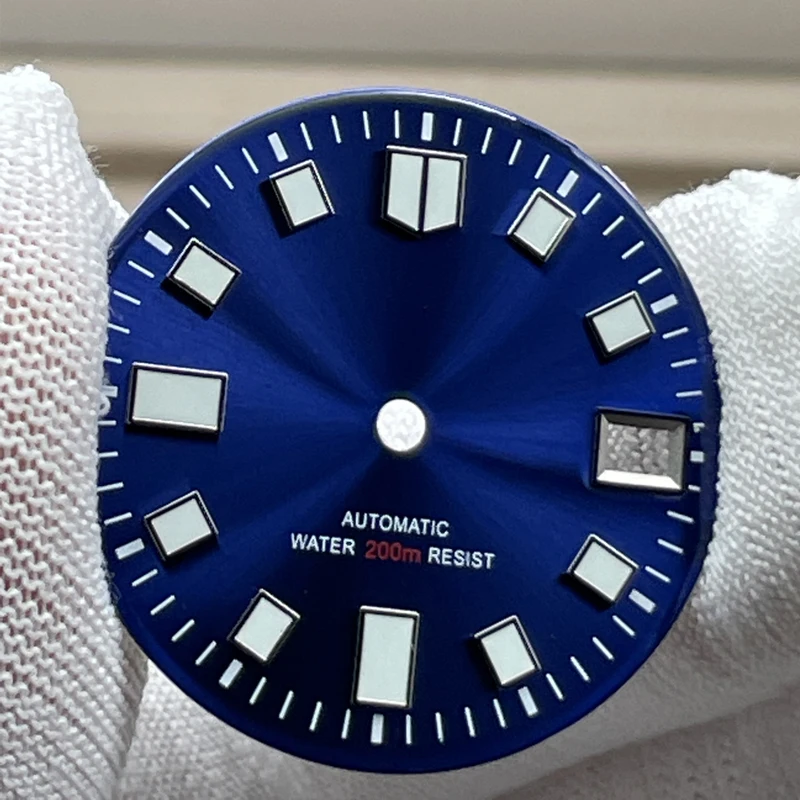 New Luminous Sterile Blue Green Black Watch Dial Faces Fit For NH35A NH35 Movement With Date Window